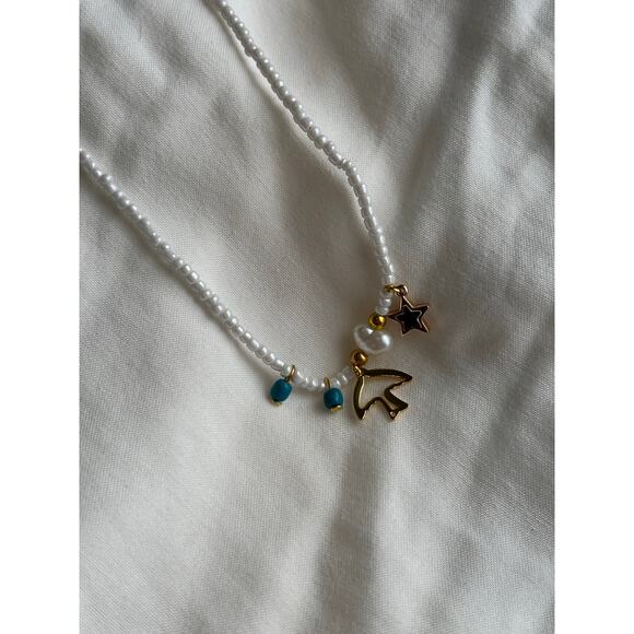 Other Jewelry - Beaded Necklace Gold Star Tree Charm Fairycore Cottagecore Aesthetic Jewelry